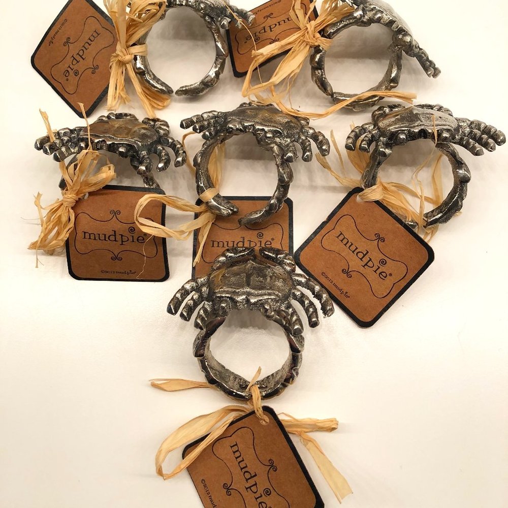 Set of 6 Mud Pie Crab Napkin Rings
